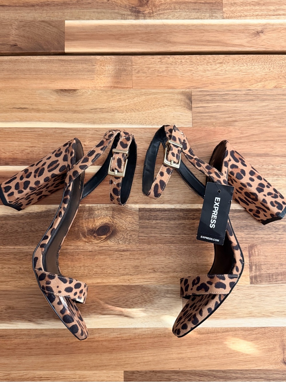 Express Leopard Block Heels - Picture 2 of 4